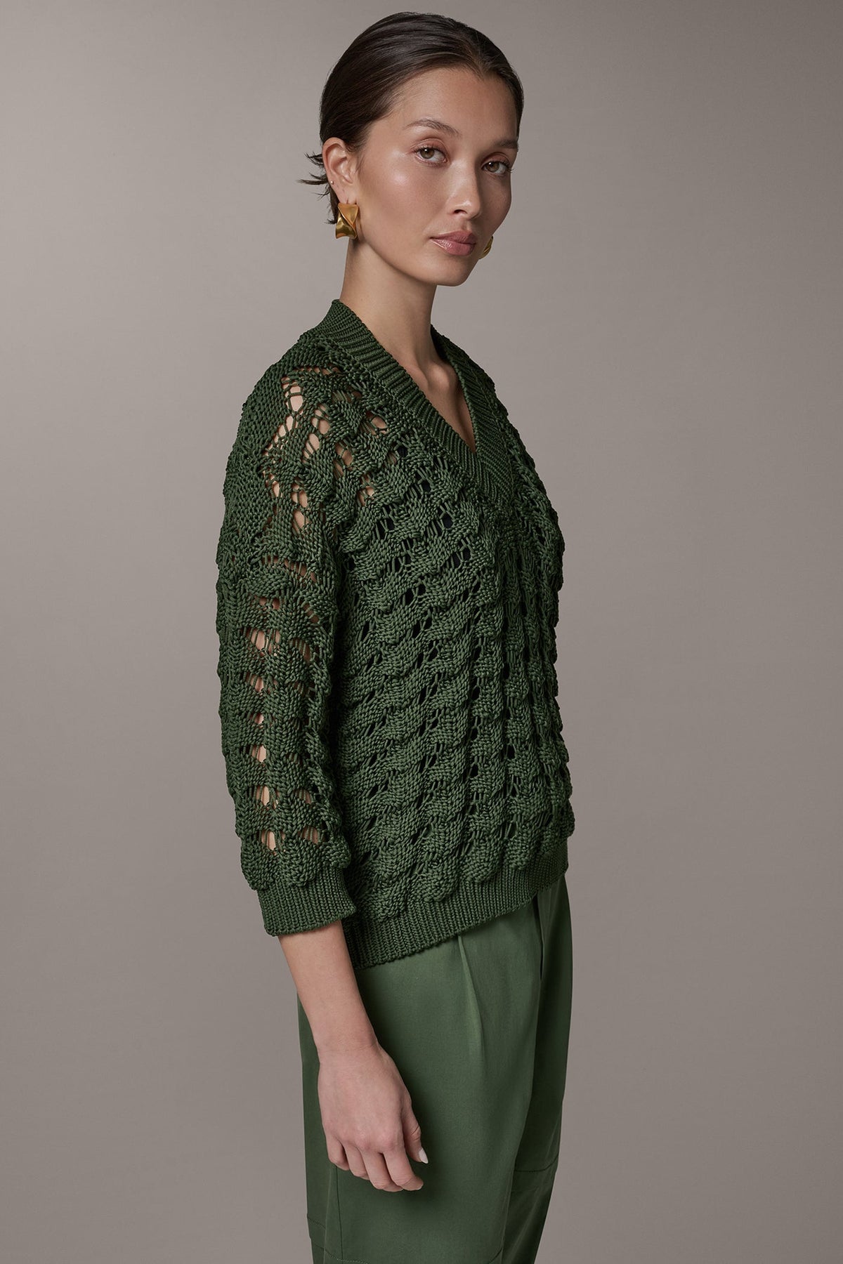 Donna Karan 3/4 SLEEVE SWEATER