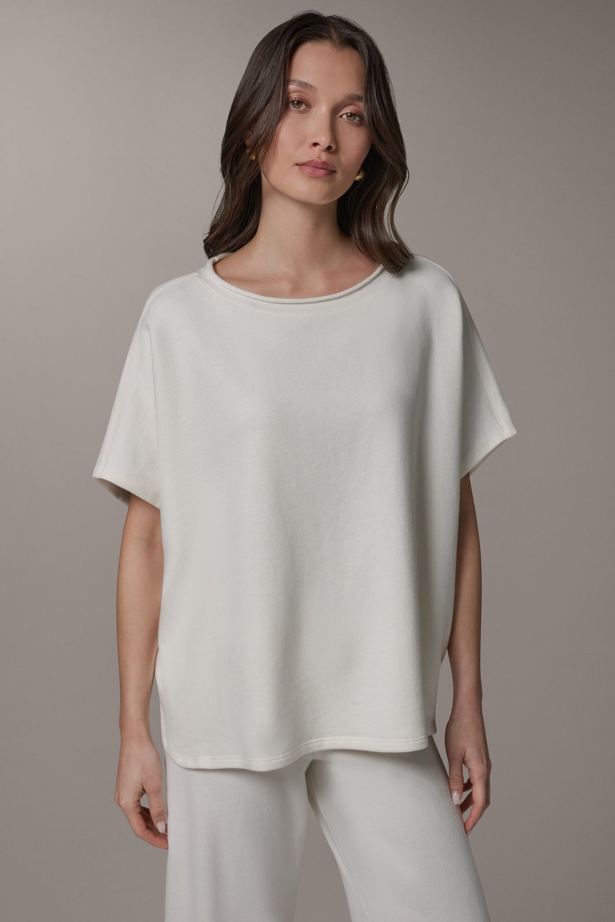 Donna Karan SHORT SLEEVE BOATNECK PULLOVER