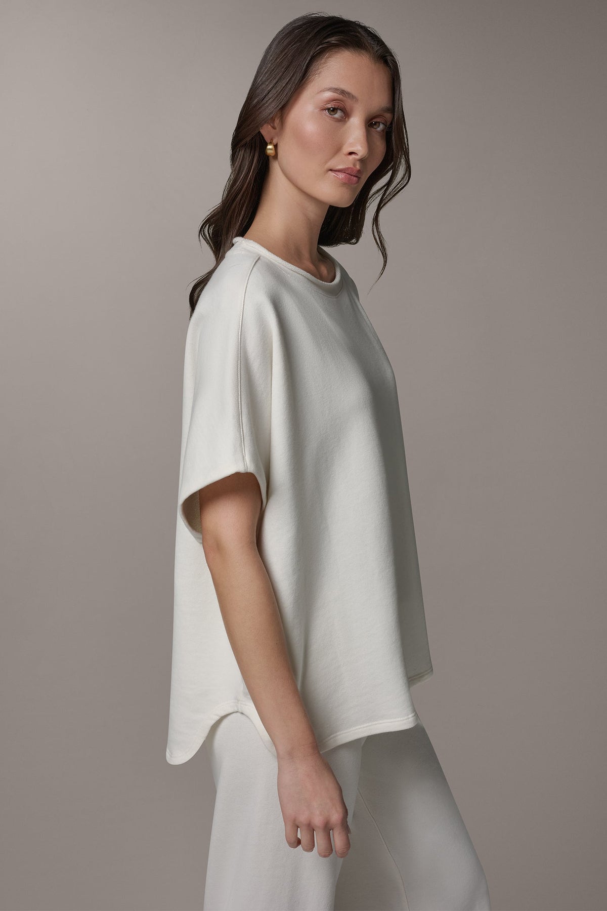 Donna Karan SHORT SLEEVE BOATNECK PULLOVER