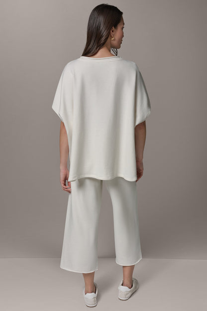 Donna Karan SHORT SLEEVE BOATNECK PULLOVER