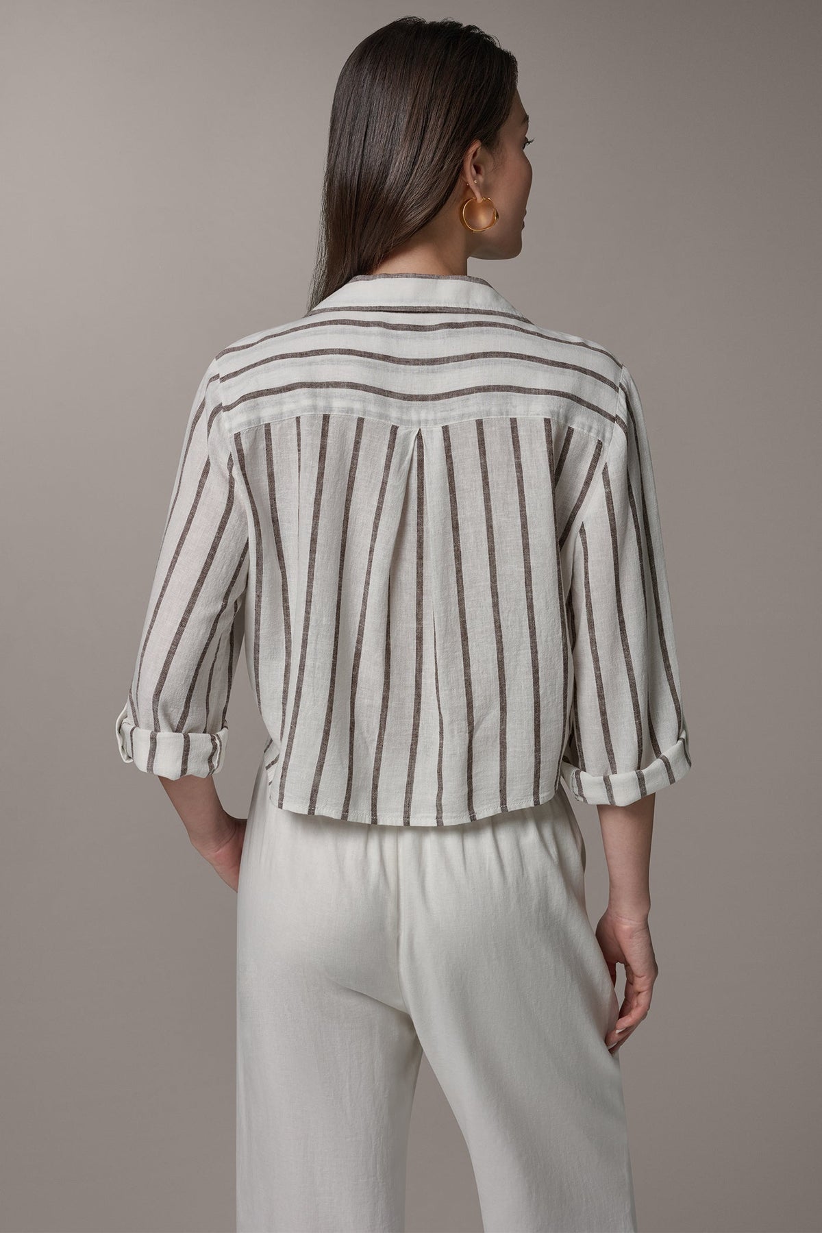 Donna Karan LONG SLEEVE TIE-FRONT BLOUSE