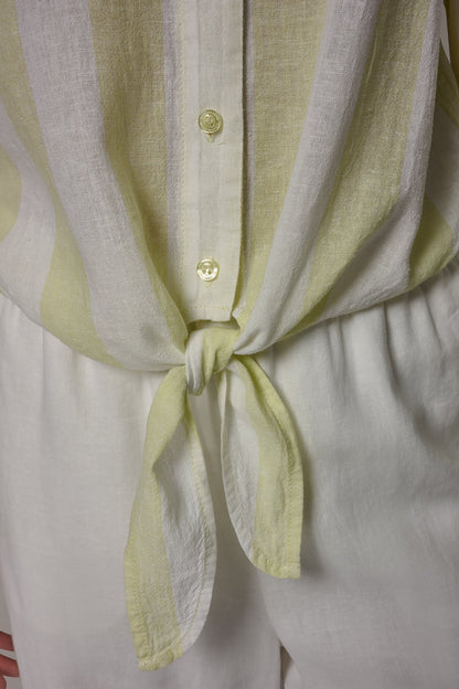 Donna Karan LONG SLEEVE TIE-FRONT BLOUSE