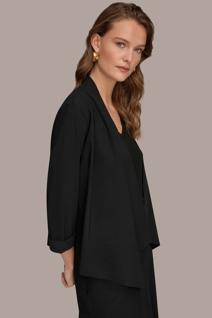 Donna Karan THE MODERN TRAVEL 3/4 SLEEVE SHAWL CARDIGAN JACKET