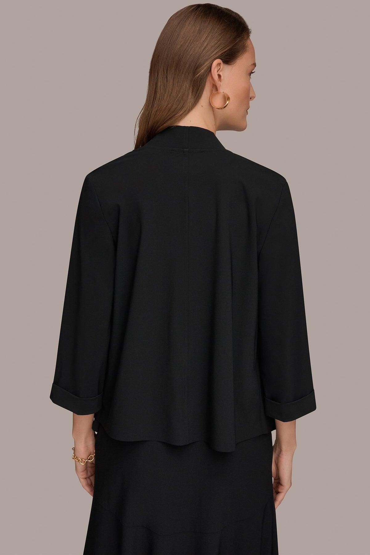Donna Karan THE MODERN TRAVEL 3/4 SLEEVE SHAWL CARDIGAN JACKET