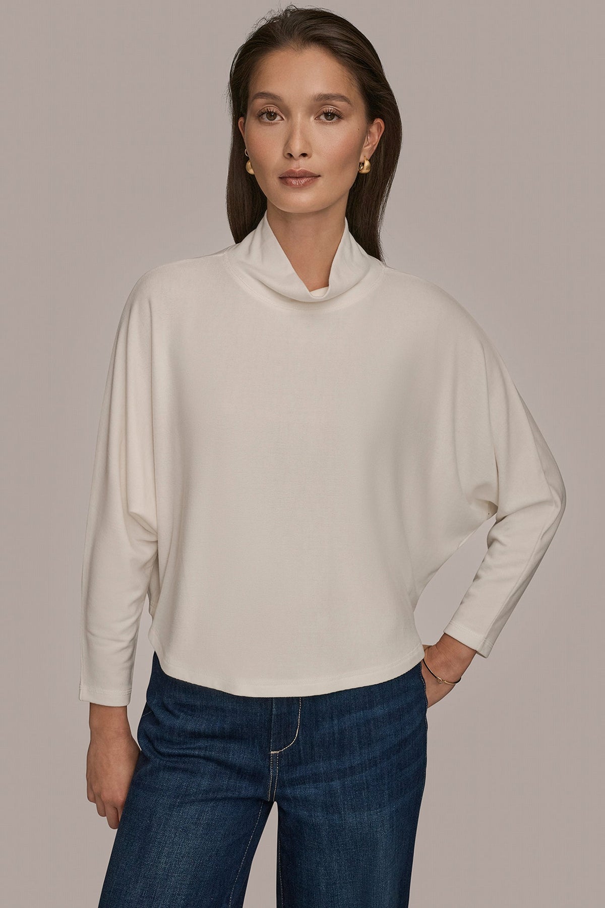 Donna Karan MOCK-NECK TOP