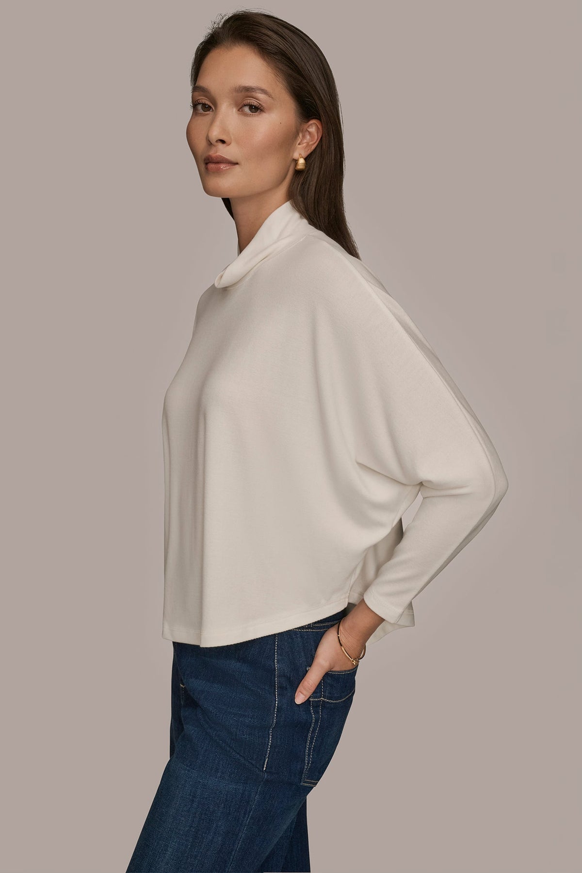 Donna Karan MOCK-NECK TOP
