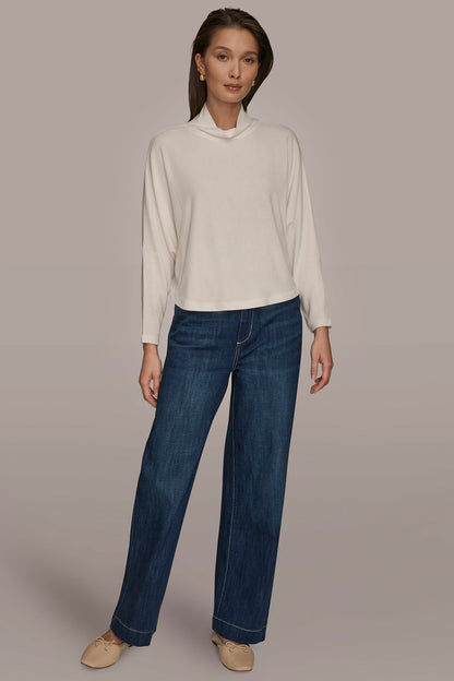 Donna Karan MOCK-NECK TOP