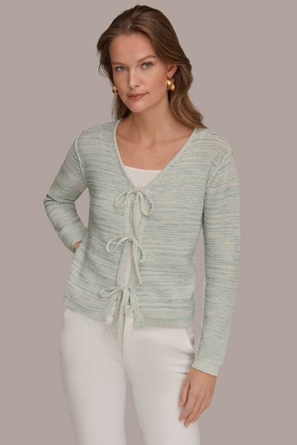 Donna Karan TIE-FRONT CARDIGAN