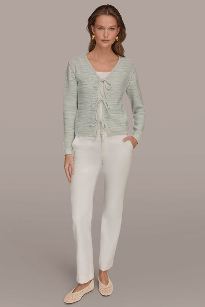 Donna Karan TIE-FRONT CARDIGAN