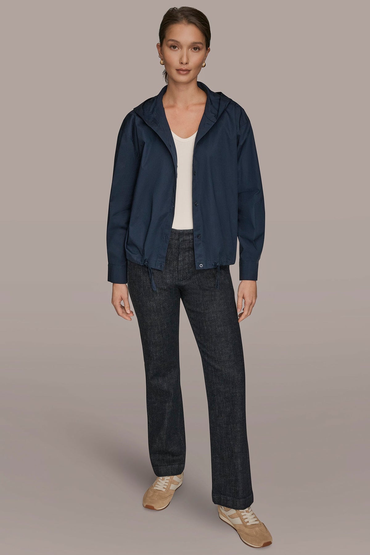 Donna Karan HOODED BUTTON-DOWN SHIRT