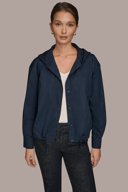 Donna Karan HOODED BUTTON-DOWN SHIRT