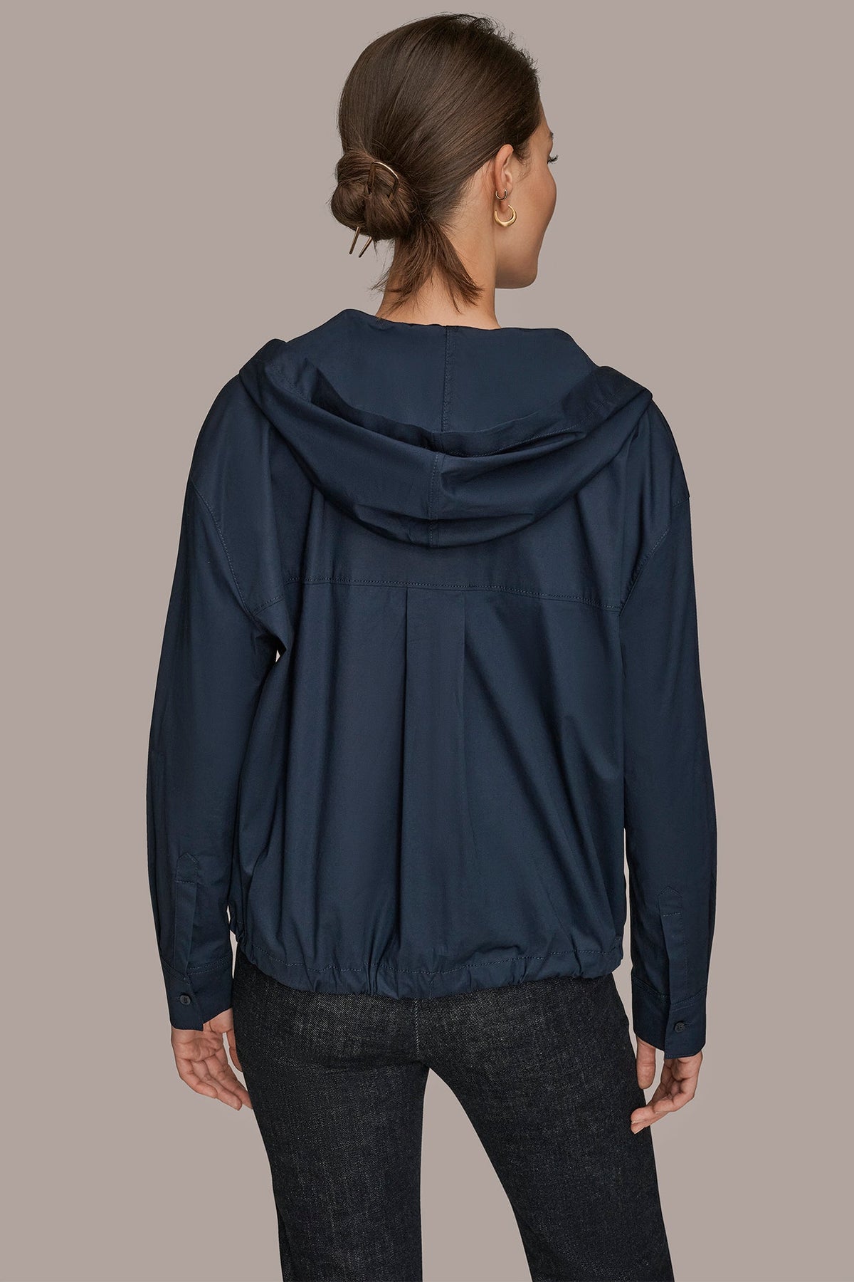 Donna Karan HOODED BUTTON-DOWN SHIRT