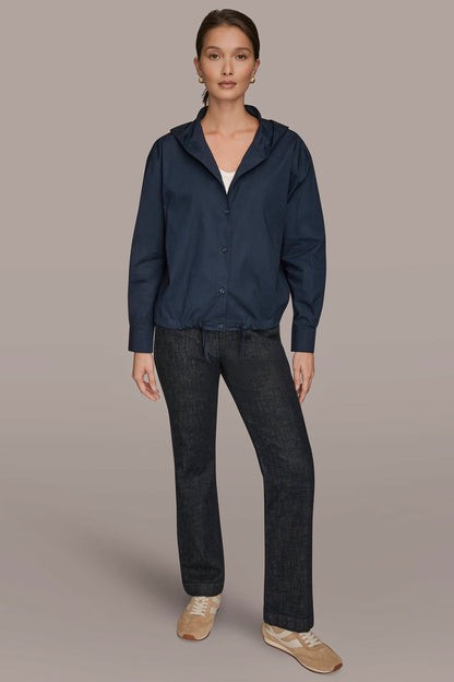 Donna Karan HOODED BUTTON-DOWN SHIRT