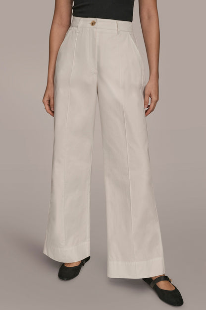 Donna Karan HIGH-RISE PINTUCKED WIDE-LEG TROUSER