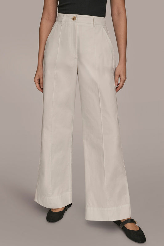 Donna Karan HIGH-RISE PINTUCKED WIDE-LEG TROUSER
