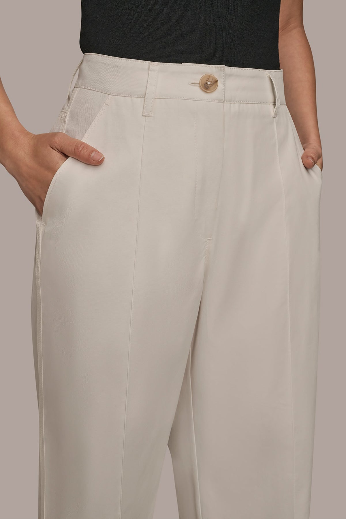 Donna Karan HIGH-RISE PINTUCKED WIDE-LEG TROUSER