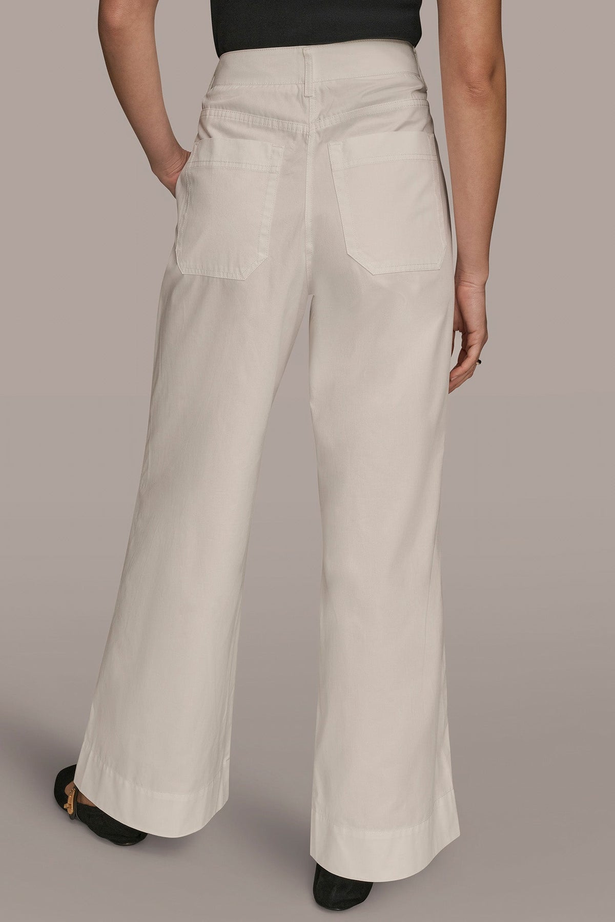 Donna Karan HIGH-RISE PINTUCKED WIDE-LEG TROUSER