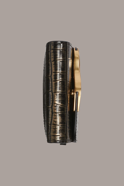 Donna Karan MALVERNE METALLIC CROC-EFFECT MINI CROSSBODY BAG