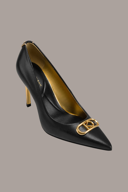 Donna Karan PANTHIA LOGO-EMBELLISHED HIGH PUMP