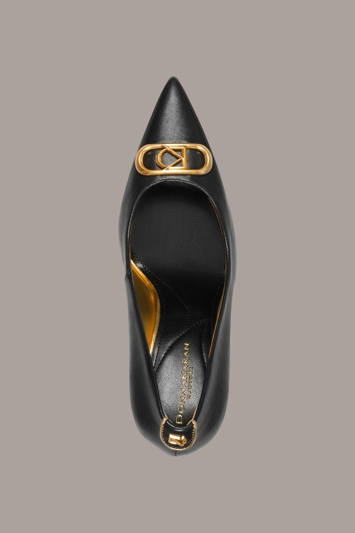 Donna Karan PANTHIA LOGO-EMBELLISHED HIGH PUMP