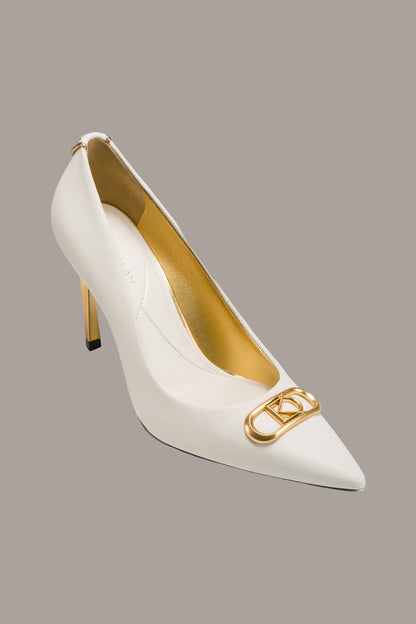 Donna Karan PANTHIA LOGO-EMBELLISHED HIGH PUMP