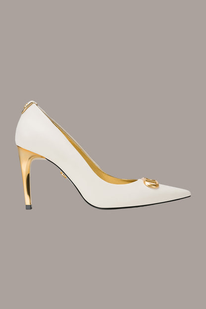 Donna Karan PANTHIA LOGO-EMBELLISHED HIGH PUMP