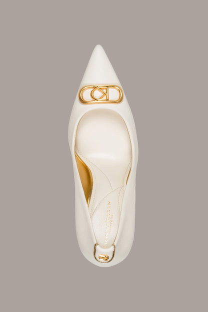 Donna Karan PANTHIA LOGO-EMBELLISHED HIGH PUMP
