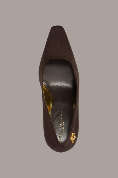 Donna Karan SAVITA LOGO-EMBELLISHED HIGH PUMP
