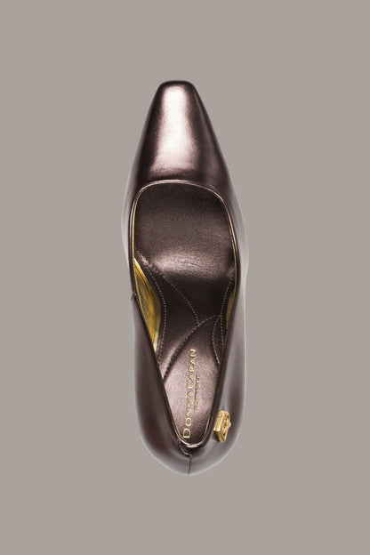 Donna Karan SAVITA LOGO-EMBELLISHED HIGH PUMP
