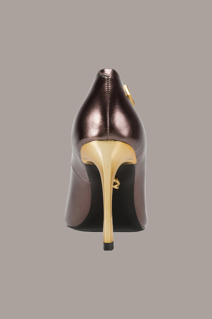 Donna Karan SAVITA LOGO-EMBELLISHED HIGH PUMP