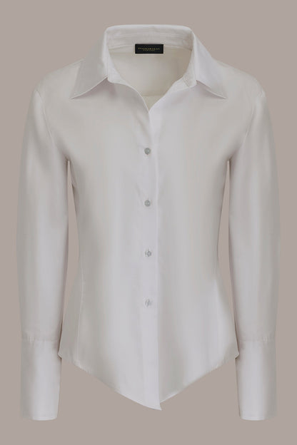 Donna Karan CROPPED WOVEN BLOUSE