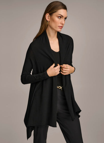 Donna Karan LONG SLEEVE DRAPE CARDIGAN