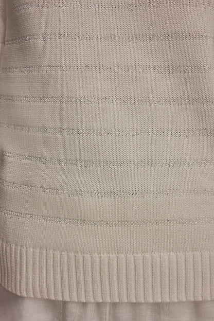 Donna Karan SEQUIN STRIPE SWEATER