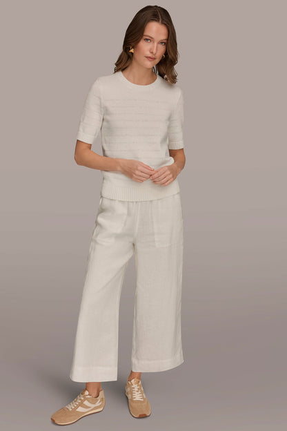 Donna Karan SEQUIN STRIPE SWEATER