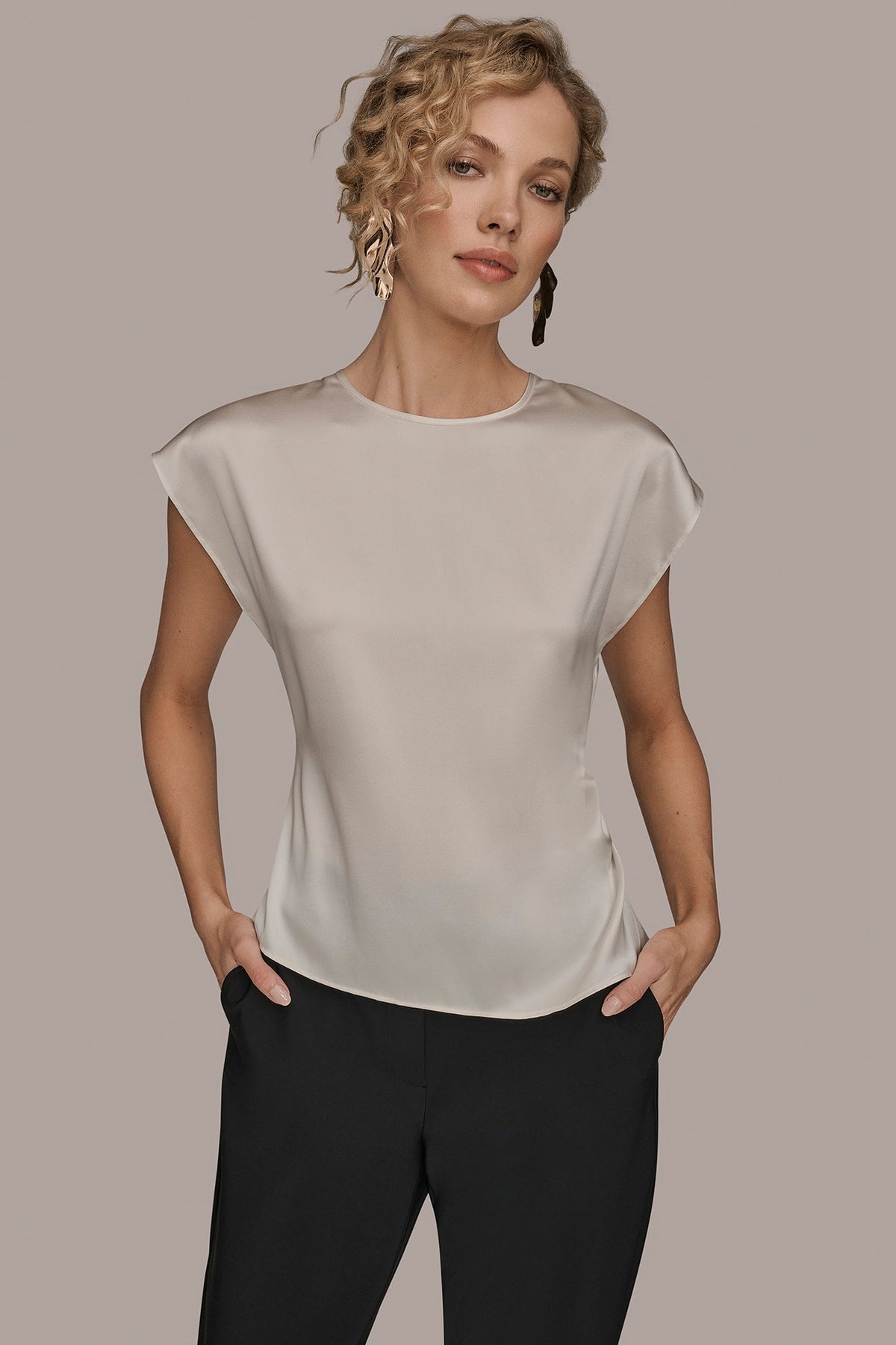 Donna Karan CAP SLEEVE BLOUSE