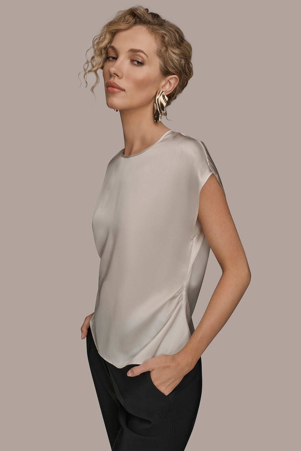 Donna Karan CAP SLEEVE BLOUSE