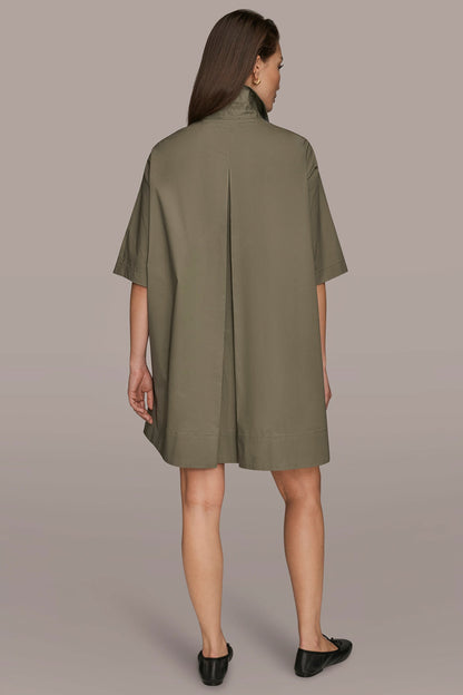 Donna Karan ELBOW-SLEEVE MINI SHIRT DRESS