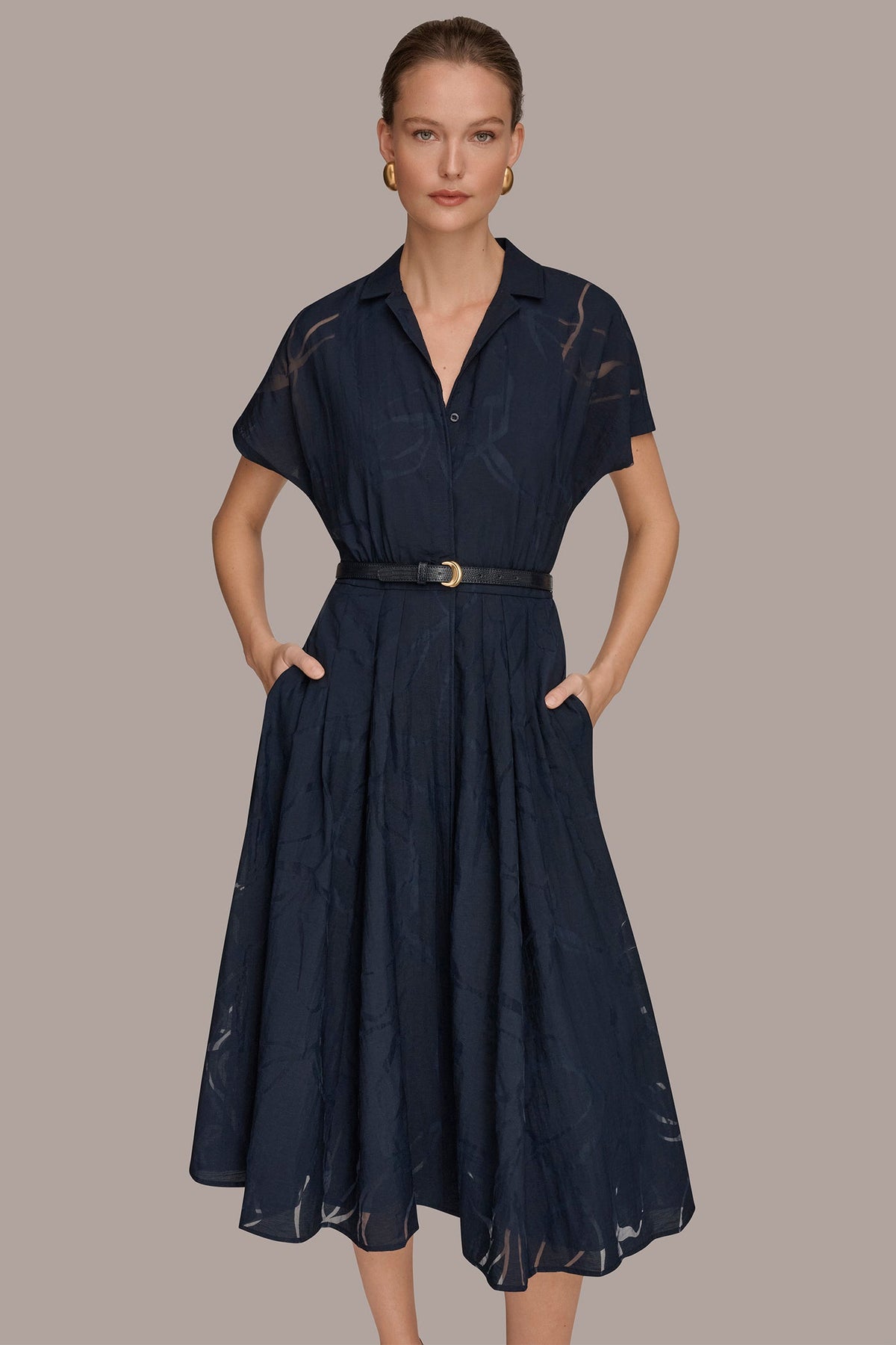 Donna Karan SHORT-SLEEVE SHIRT DRESS