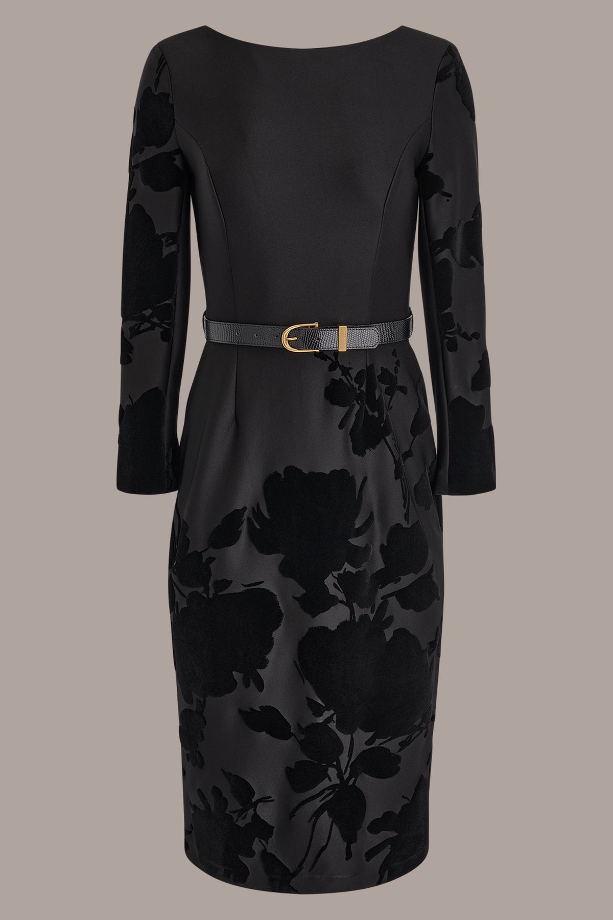 Donna Karan 3/4 SLEEVE BOATNECK MIDI SHEATH DRESS