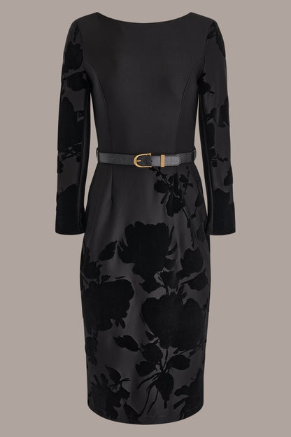 Donna Karan 3/4 SLEEVE BOATNECK MIDI SHEATH DRESS