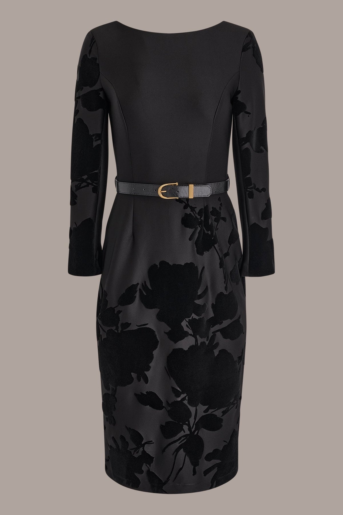 Donna Karan 3/4 SLEEVE BOATNECK MIDI SHEATH DRESS