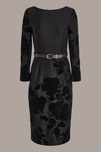 Donna Karan 3/4 SLEEVE BOATNECK MIDI SHEATH DRESS