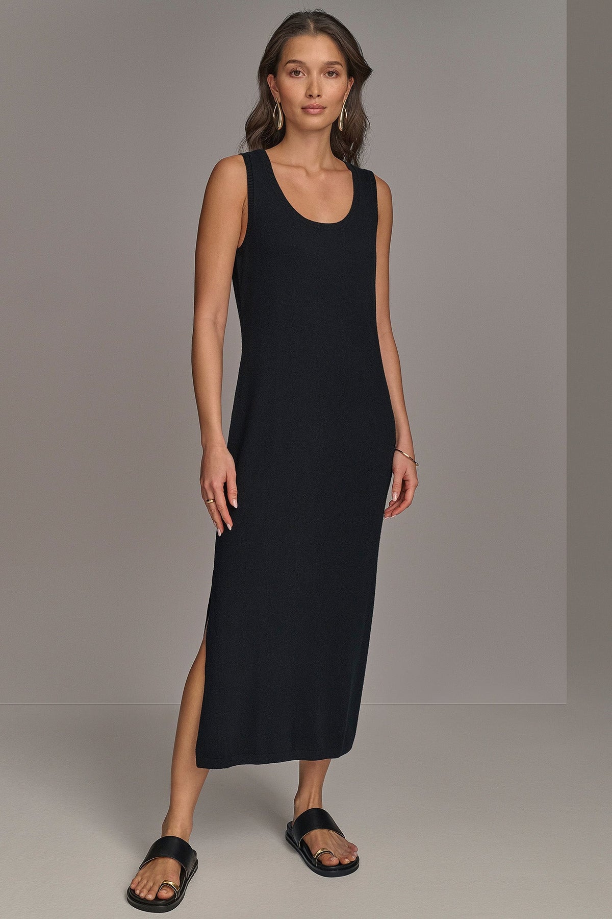 Donna Karan CASHMERE SLEEVELESS MIDI TANK DRESS