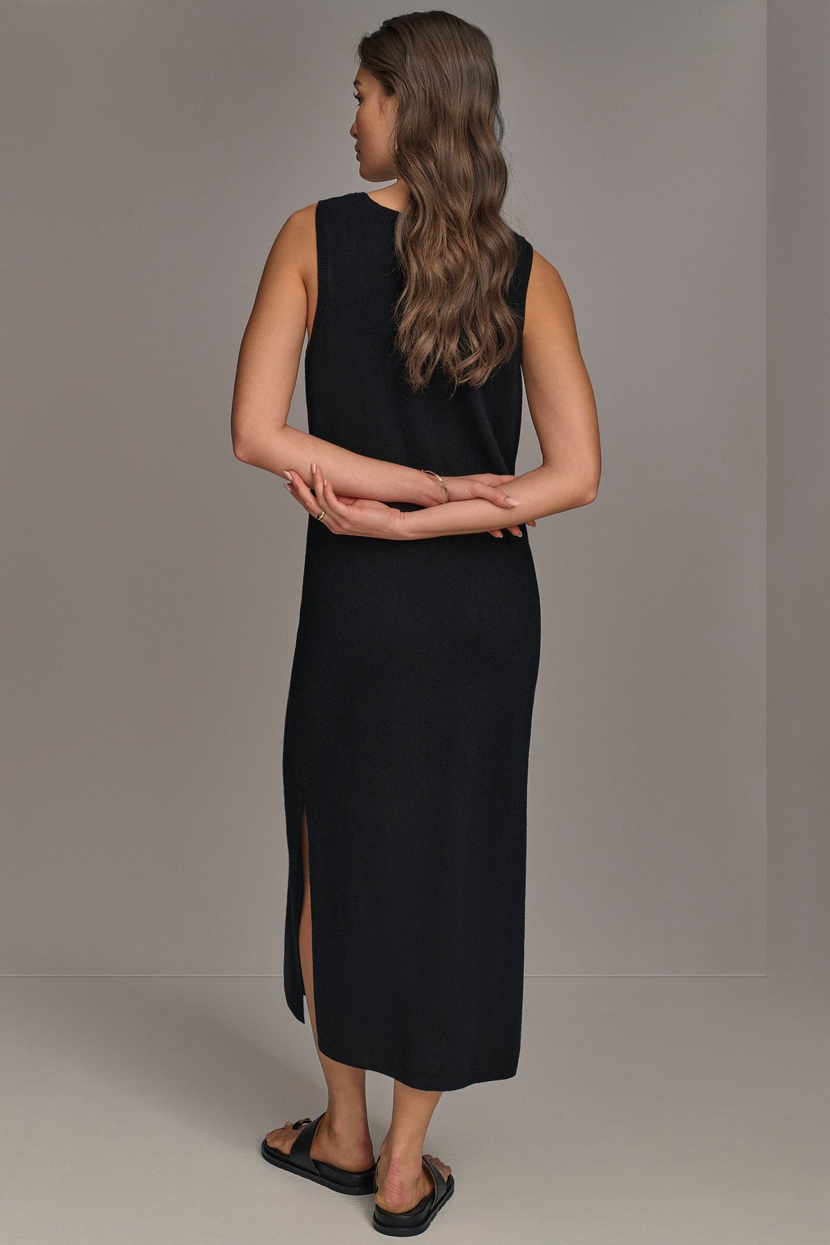 Donna Karan CASHMERE SLEEVELESS MIDI TANK DRESS