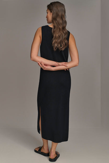 Donna Karan CASHMERE SLEEVELESS MIDI TANK DRESS
