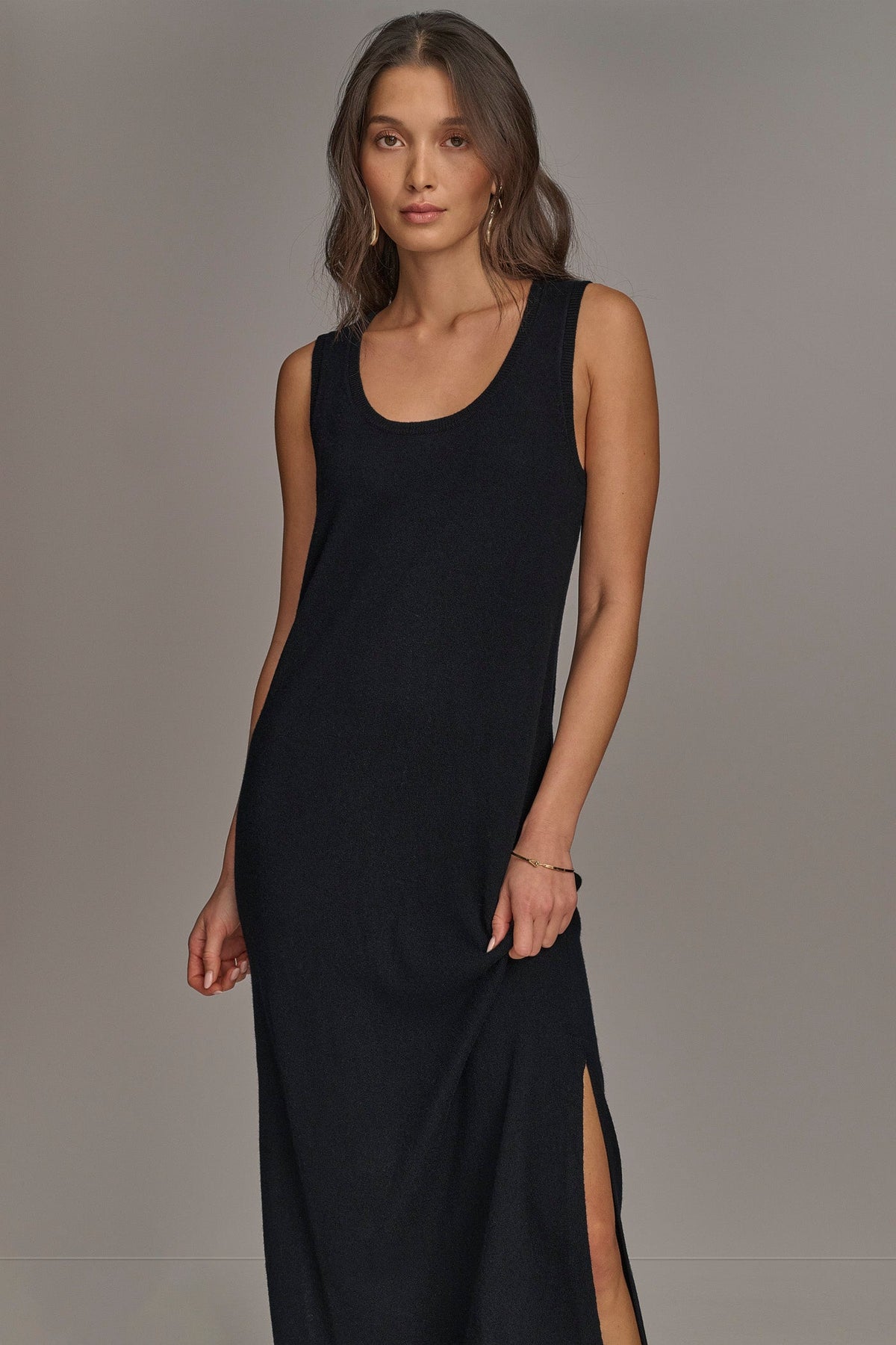 Donna Karan CASHMERE SLEEVELESS MIDI TANK DRESS