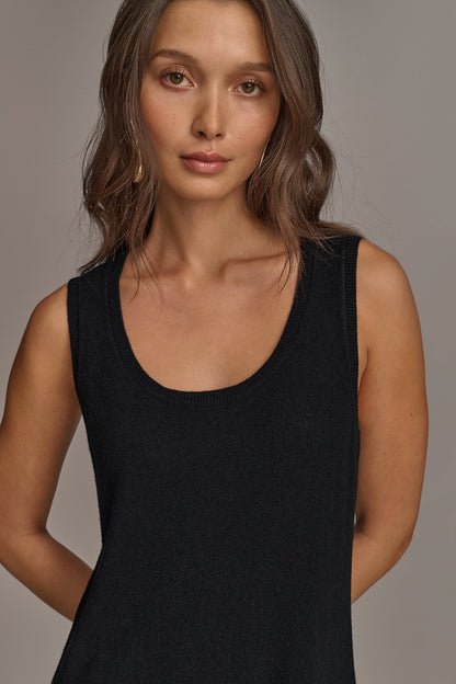 Donna Karan CASHMERE SLEEVELESS MIDI TANK DRESS