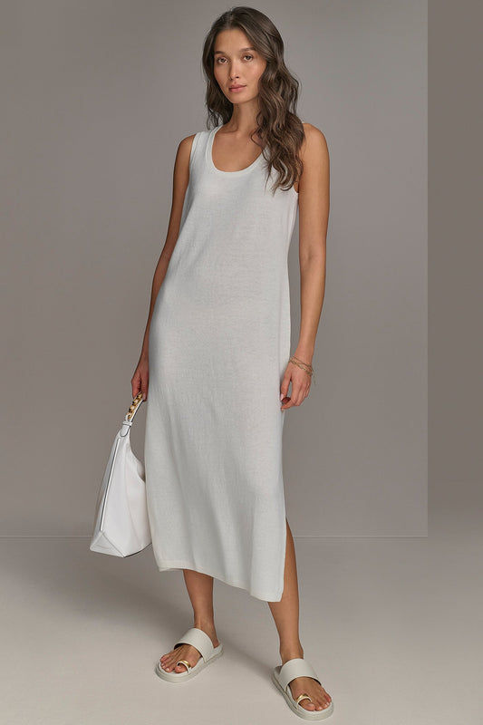 Donna Karan CASHMERE SLEEVELESS MIDI TANK DRESS