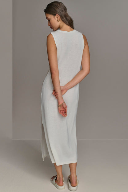Donna Karan CASHMERE SLEEVELESS MIDI TANK DRESS
