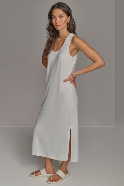 Donna Karan CASHMERE SLEEVELESS MIDI TANK DRESS